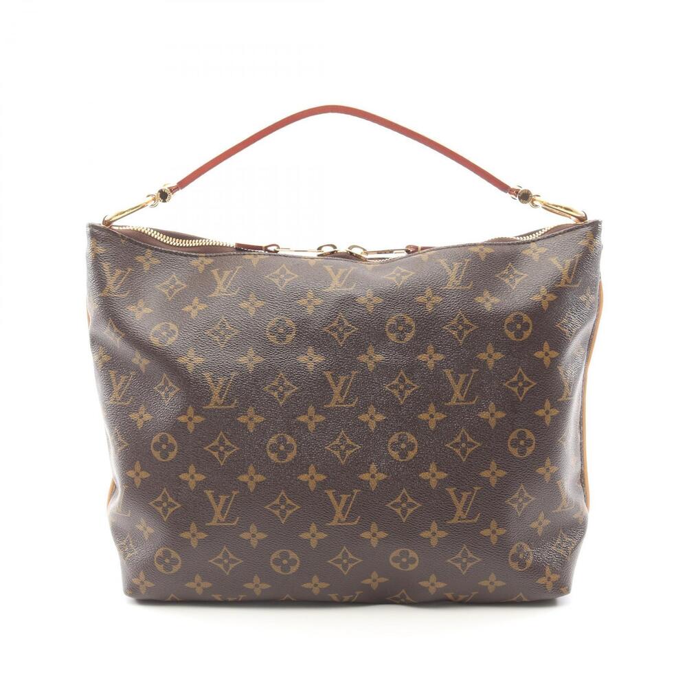 Louis Vuitton Sully Monogram Shoulder Bag Canvas Leather Brown